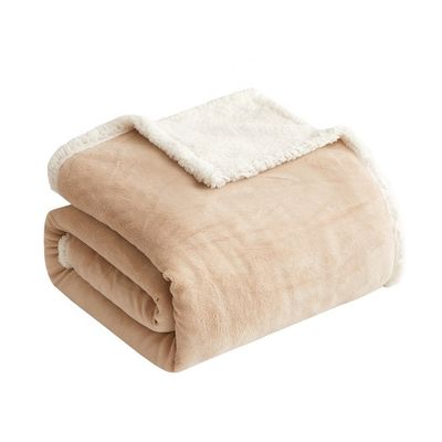 calidad  PORTABLE Custom Luxury Soft Plush Coral Fleece Sherpa Fleece Bed Throw Blankets fábrica
